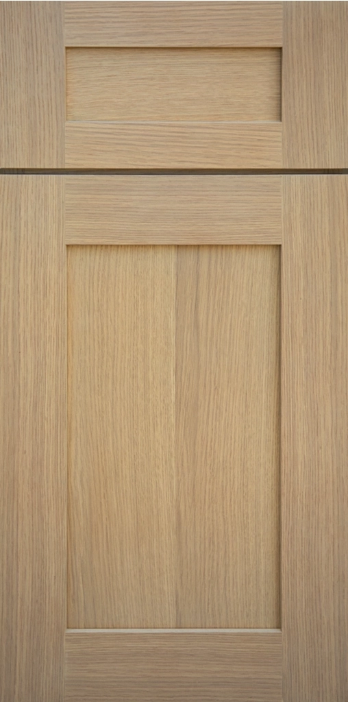 Three Series Cabinet Door with Brighton Pearl golden brown stain finish in Shaker Style.